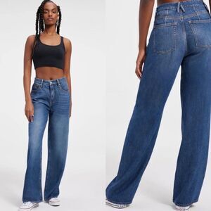 NWT Good American weightless drip 90’s Indigo 395 wide leg jeans size 14